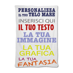 Telo Mare Personalizzato Stampa Nome o Testo | Morbido, Assorbente e Ultra Leggero | Perfetto per Spiaggia, Piscina e Bagno
