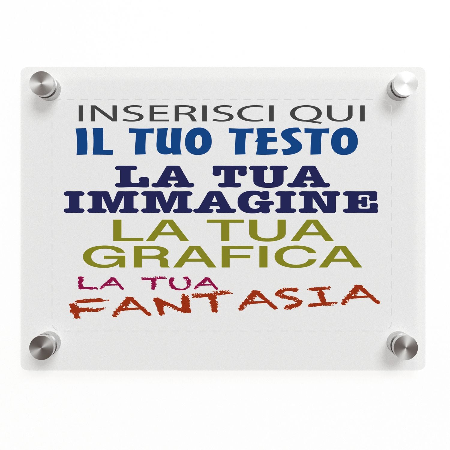 Targa in plexiglass personalizzata - targa fuoriporta in plexiglass 3mm personalizzata - in dotazione distanziali per il montaggio - 100% made in italy