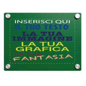 Targa in plexiglass personalizzata - targa fuoriporta in plexiglass 3mm personalizzata - in dotazione distanziali per il montaggio - 100% made in italy