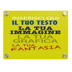 Targa in plexiglass personalizzata - targa fuoriporta in plexiglass 3mm personalizzata - in dotazione distanziali per il montaggio - 100% made in italy
