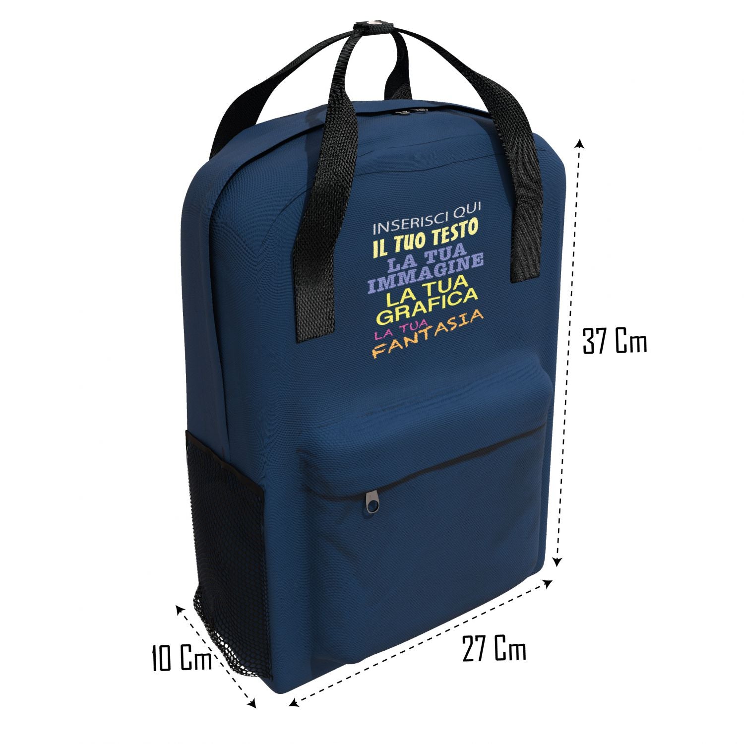 Zaino personalizzato - Personalizza Ora con testi , loghi e 0 immagini - ideale per regalo-uso quotidiano e scolastico