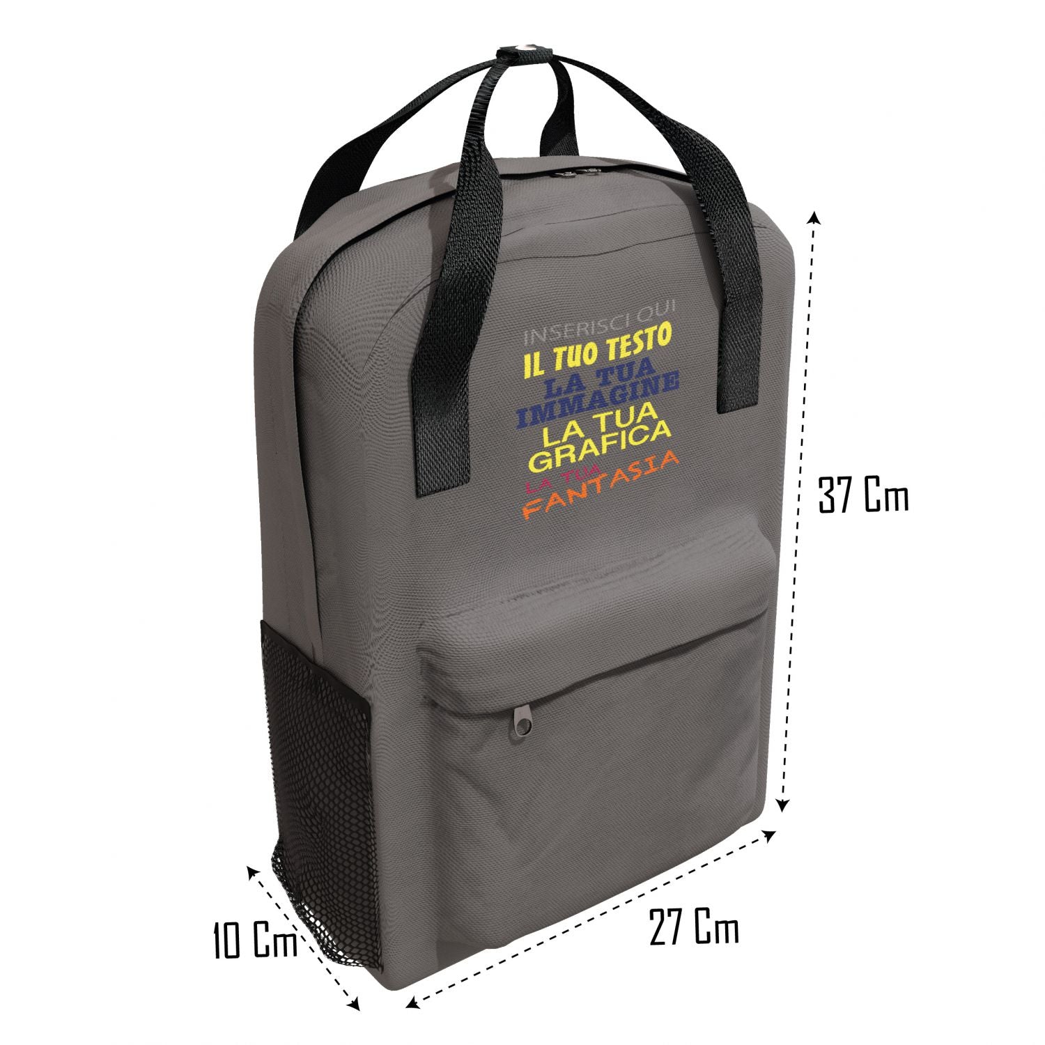 Zaino personalizzato - Personalizza Ora con testi , loghi e 0 immagini - ideale per regalo-uso quotidiano e scolastico