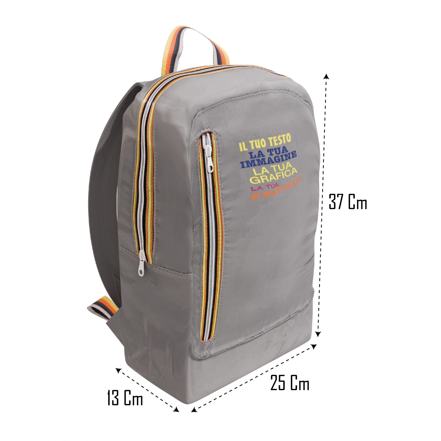 Zaino personalizzato - Personalizza Ora con testi , loghi e 0 immagini - ideale per regalo-uso quotidiano e scolastico