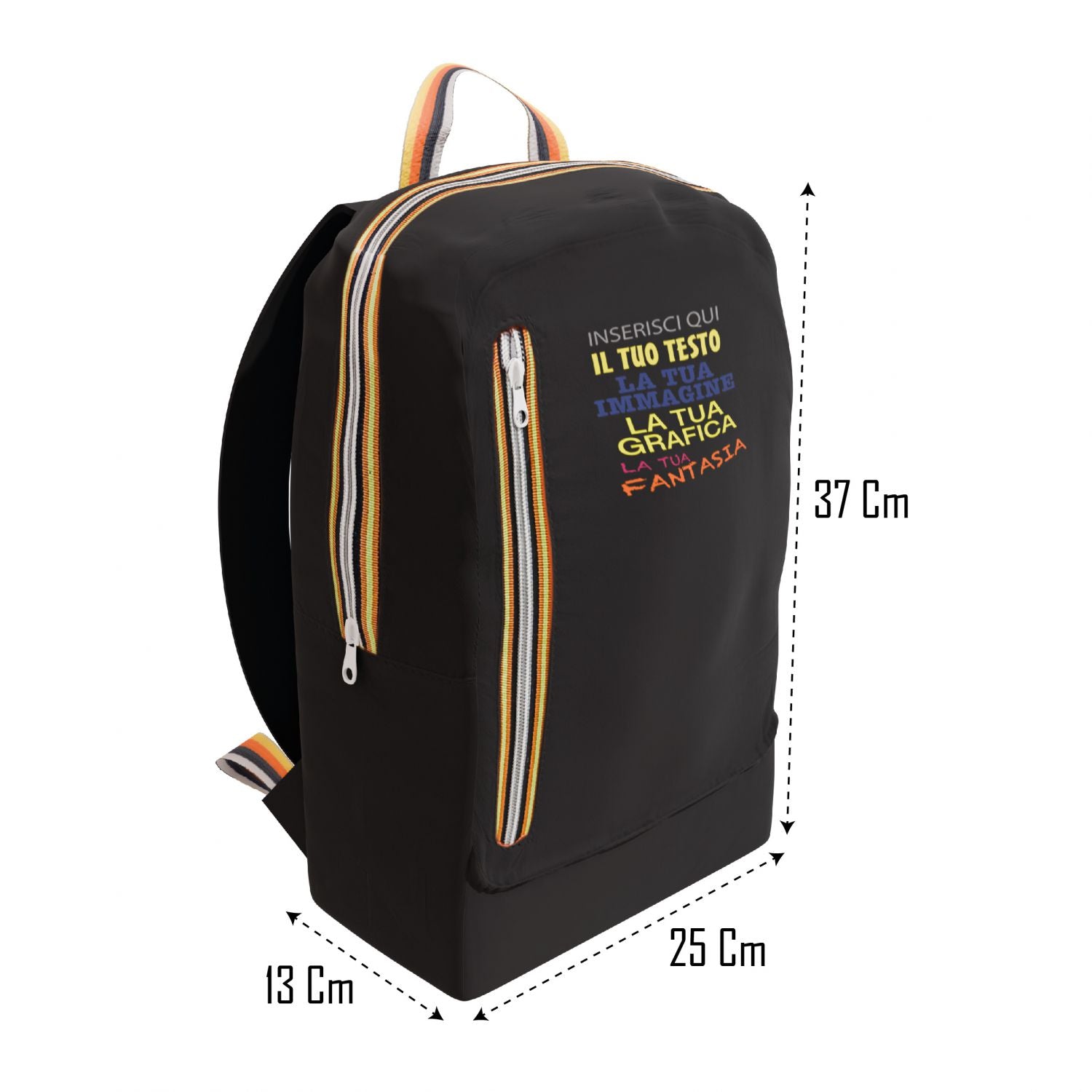 Zaino personalizzato - Personalizza Ora con testi , loghi e 0 immagini - ideale per regalo-uso quotidiano e scolastico
