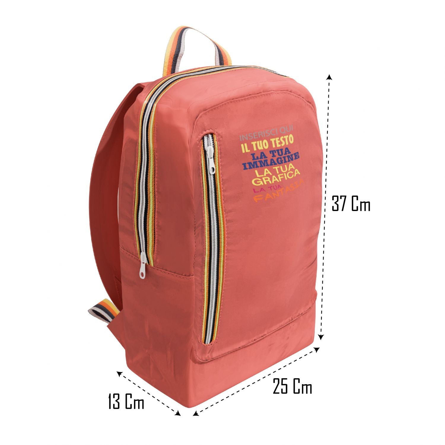 Zaino personalizzato - Personalizza Ora con testi , loghi e 0 immagini - ideale per regalo-uso quotidiano e scolastico