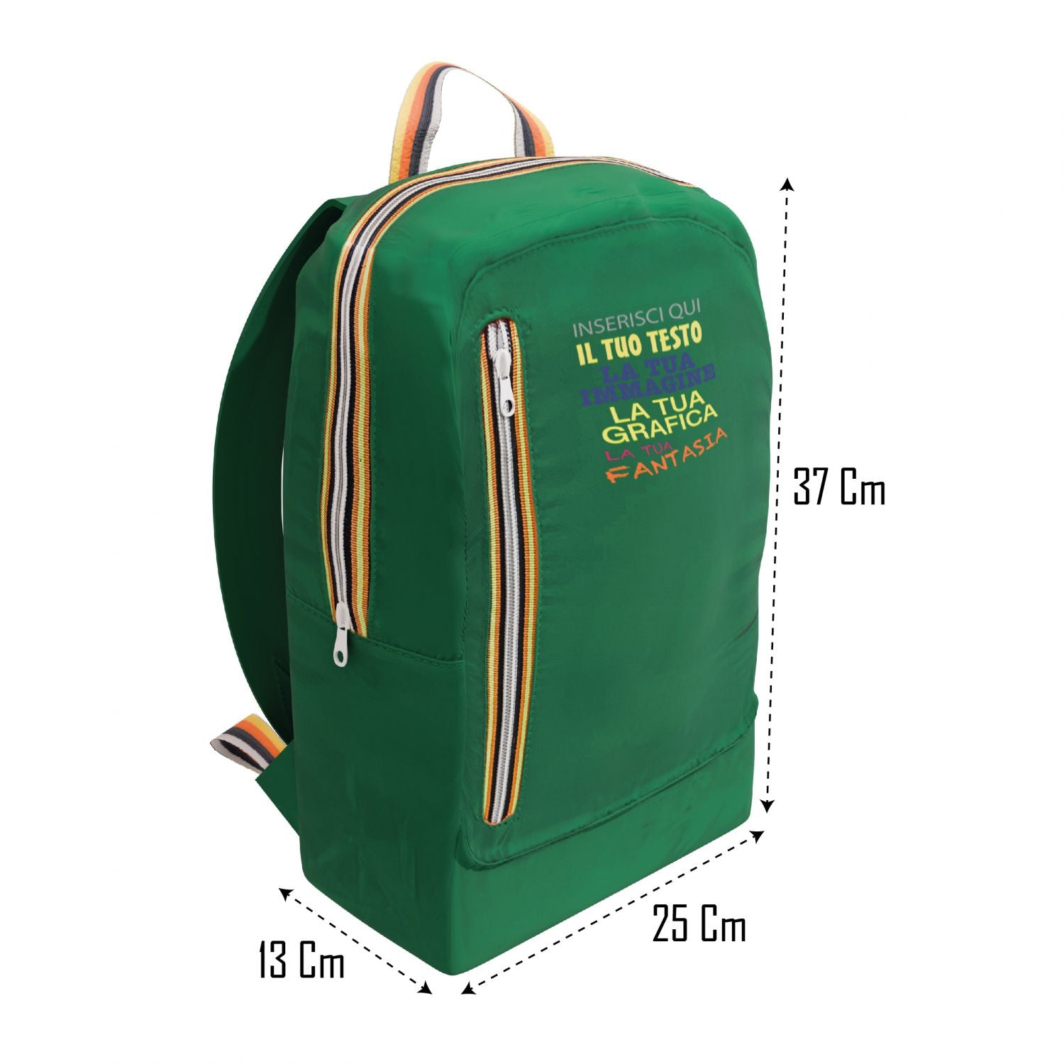 Zaino personalizzato - Personalizza Ora con testi , loghi e 0 immagini - ideale per regalo-uso quotidiano e scolastico