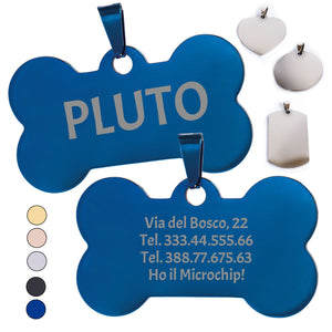 Targhetta personalizzata - incisione laser - ciondolo personalizzato - portachiavi personalizzato - Medagliette per Cani e Gatti Personalizzate - Pendente con Testo, ideale come regalo Made in Italy