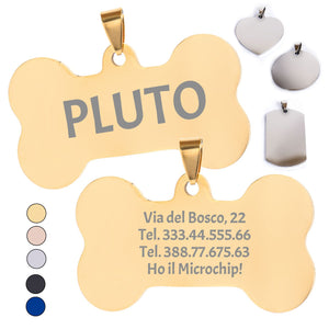 Targhetta personalizzata - incisione laser - ciondolo personalizzato - portachiavi personalizzato - Medagliette per Cani e Gatti Personalizzate - Pendente con Testo, ideale come regalo Made in Italy