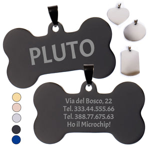 Targhetta personalizzata - incisione laser - ciondolo personalizzato - portachiavi personalizzato - Medagliette per Cani e Gatti Personalizzate - Pendente con Testo, ideale come regalo Made in Italy