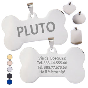 Targhetta personalizzata - incisione laser - ciondolo personalizzato - portachiavi personalizzato - Medagliette per Cani e Gatti Personalizzate - Pendente con Testo, ideale come regalo Made in Italy