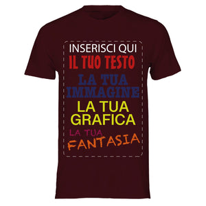 T-shirt cotone personalizzabile, maglia unisex personalizzata con stampa per Uomo e Donna, maglietta personalizzata su richiesta 100% made in Italy