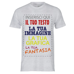 T-shirt cotone personalizzabile, maglia unisex personalizzata con stampa per Uomo e Donna, maglietta personalizzata su richiesta 100% made in Italy