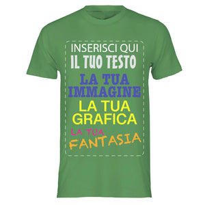 T-shirt cotone personalizzabile, maglia unisex personalizzata con stampa per Uomo e Donna, maglietta personalizzata su richiesta 100% made in Italy