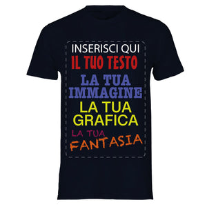 T-shirt cotone personalizzabile, maglia unisex personalizzata con stampa per Uomo e Donna, maglietta personalizzata su richiesta 100% made in Italy
