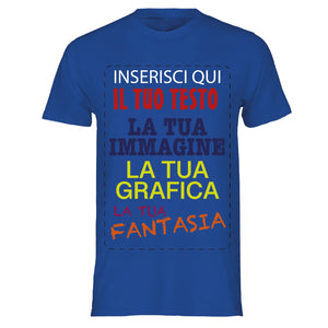 T-shirt cotone personalizzabile, maglia unisex personalizzata con stampa per Uomo e Donna, maglietta personalizzata su richiesta 100% made in Italy