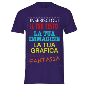 T-shirt cotone personalizzabile, maglia unisex personalizzata con stampa per Uomo e Donna, maglietta personalizzata su richiesta 100% made in Italy