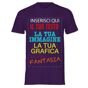 T-shirt cotone personalizzabile, maglia unisex personalizzata con stampa per Uomo e Donna, maglietta personalizzata su richiesta 100% made in Italy