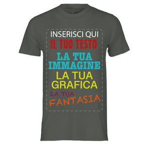 T-shirt cotone personalizzabile, maglia unisex personalizzata con stampa per Uomo e Donna, maglietta personalizzata su richiesta 100% made in Italy