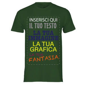 T-shirt cotone personalizzabile, maglia unisex personalizzata con stampa per Uomo e Donna, maglietta personalizzata su richiesta 100% made in Italy