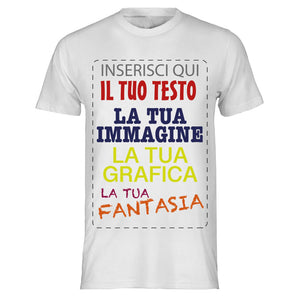 T-shirt cotone personalizzabile, maglia unisex personalizzata con stampa per Uomo e Donna, maglietta personalizzata su richiesta 100% made in Italy