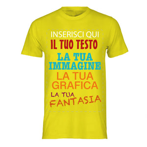T-shirt cotone personalizzabile, maglia unisex personalizzata con stampa per Uomo e Donna, maglietta personalizzata su richiesta 100% made in Italy