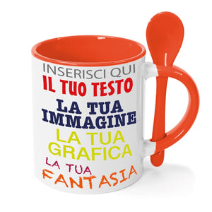 Tazza in ceramica personalizzata - personalizza la tua tazza con testi , loghi , grafiche , immagini e tanto altro - ideale per regalo e altro - 100% Made in Italy.