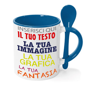 Tazza in ceramica personalizzata - personalizza la tua tazza con testi , loghi , grafiche , immagini e tanto altro - ideale per regalo e altro - 100% Made in Italy.