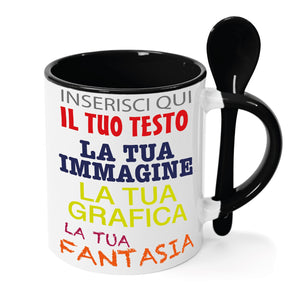 Tazza in ceramica personalizzata - personalizza la tua tazza con testi , loghi , grafiche , immagini e tanto altro - ideale per regalo e altro - 100% Made in Italy.