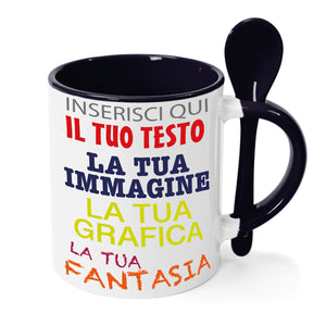 Tazza in ceramica personalizzata - personalizza la tua tazza con testi , loghi , grafiche , immagini e tanto altro - ideale per regalo e altro - 100% Made in Italy.