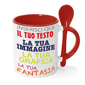 Tazza in ceramica personalizzata - personalizza la tua tazza con testi , loghi , grafiche , immagini e tanto altro - ideale per regalo e altro - 100% Made in Italy.