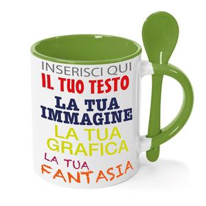 Tazza in ceramica personalizzata - personalizza la tua tazza con testi , loghi , grafiche , immagini e tanto altro - ideale per regalo e altro - 100% Made in Italy.