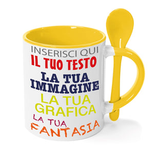 Tazza in ceramica personalizzata - personalizza la tua tazza con testi , loghi , grafiche , immagini e tanto altro - ideale per regalo e altro - 100% Made in Italy.