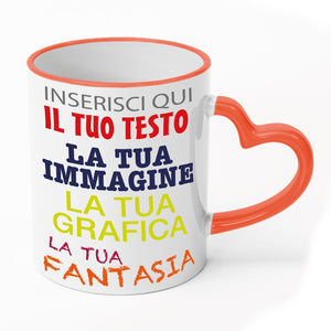 Tazza in ceramica personalizzata - personalizza la tua tazza con testi , loghi , grafiche , immagini e tanto altro - ideale per regalo e altro - 100% Made in Italy.