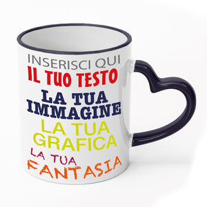 Tazza in ceramica personalizzata - personalizza la tua tazza con testi , loghi , grafiche , immagini e tanto altro - ideale per regalo e altro - 100% Made in Italy.