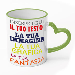 Tazza in ceramica personalizzata - personalizza la tua tazza con testi , loghi , grafiche , immagini e tanto altro - ideale per regalo e altro - 100% Made in Italy.
