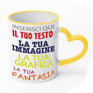 Tazza in ceramica personalizzata - personalizza la tua tazza con testi , loghi , grafiche , immagini e tanto altro - ideale per regalo e altro - 100% Made in Italy.