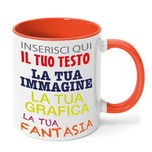 Tazza in ceramica personalizzata - personalizza la tua tazza con testi , loghi , grafiche , immagini e tanto altro - ideale per regalo e altro - 100% Made in Italy.