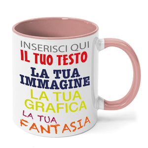 Tazza in ceramica personalizzata - personalizza la tua tazza con testi , loghi , grafiche , immagini e tanto altro - ideale per regalo e altro - 100% Made in Italy.