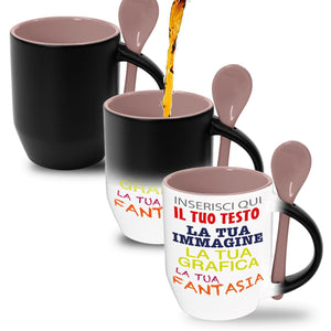 Tazza magica personalizzata con foto , testo o logo - Tazza Termica Personalizzabile - ideale per feste , compleanni e occasioni - 100% made in italy