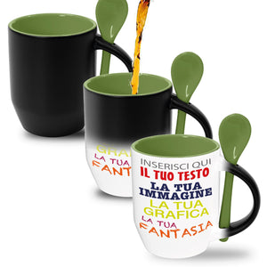 Tazza magica personalizzata con foto , testo o logo - Tazza Termica Personalizzabile - ideale per feste , compleanni e occasioni - 100% made in italy
