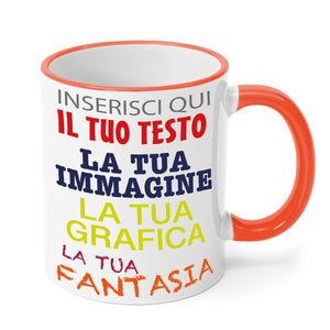 Tazza in ceramica personalizzata - personalizza la tua tazza con testi , loghi , grafiche , immagini e tanto altro - ideale per regalo e altro - 100% Made in Italy.