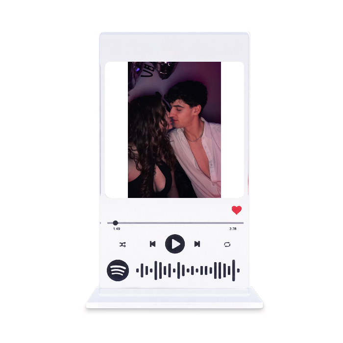 Targa Spotify personalizzata - targa musica personalizzata con foto e scritte - link diretto alla canzone tramite app - plexiglass 3mm - 100% made in italy