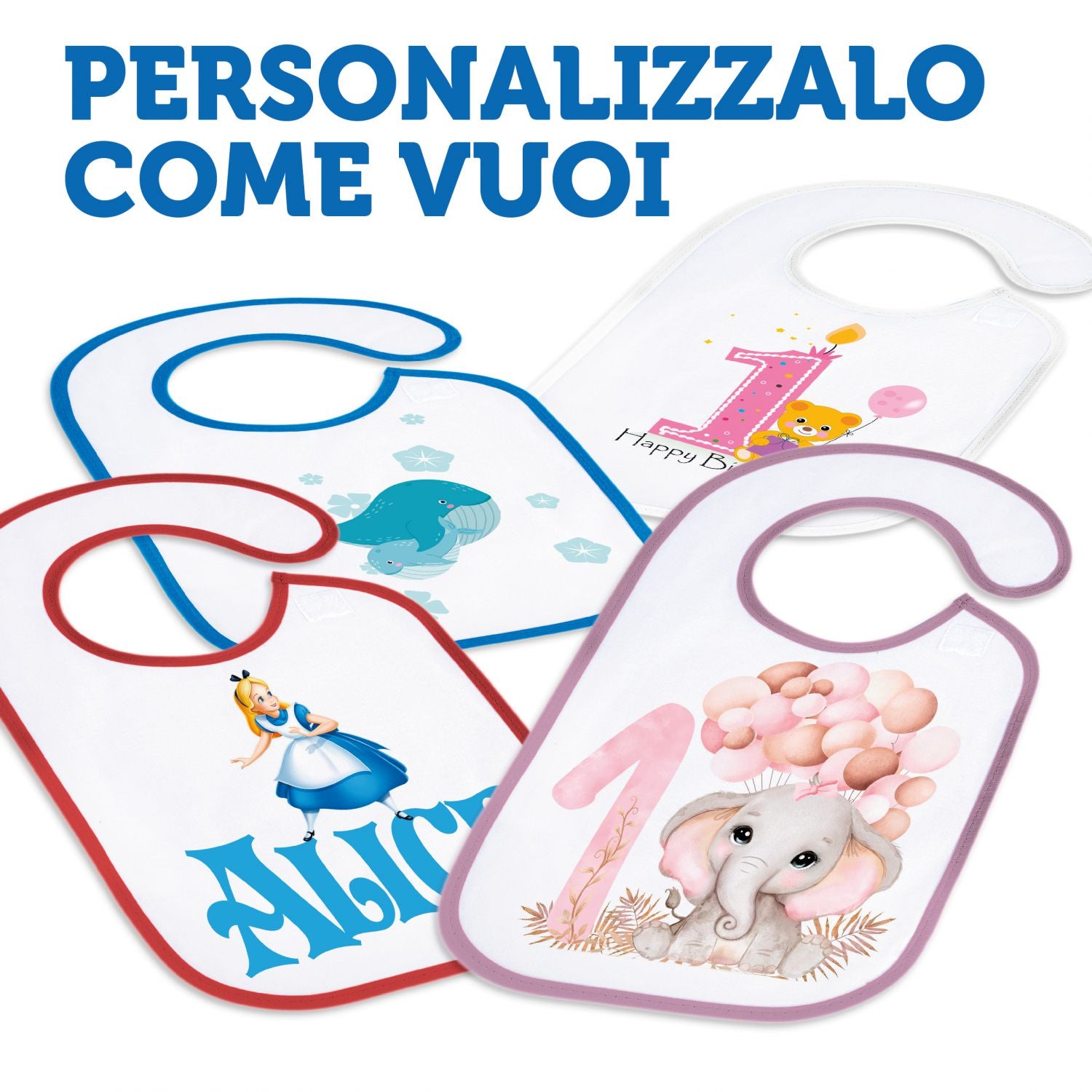 Bavetta neonato personalizzata - bavaglino per neonato personalizzato - bavetta neonato in cotone.