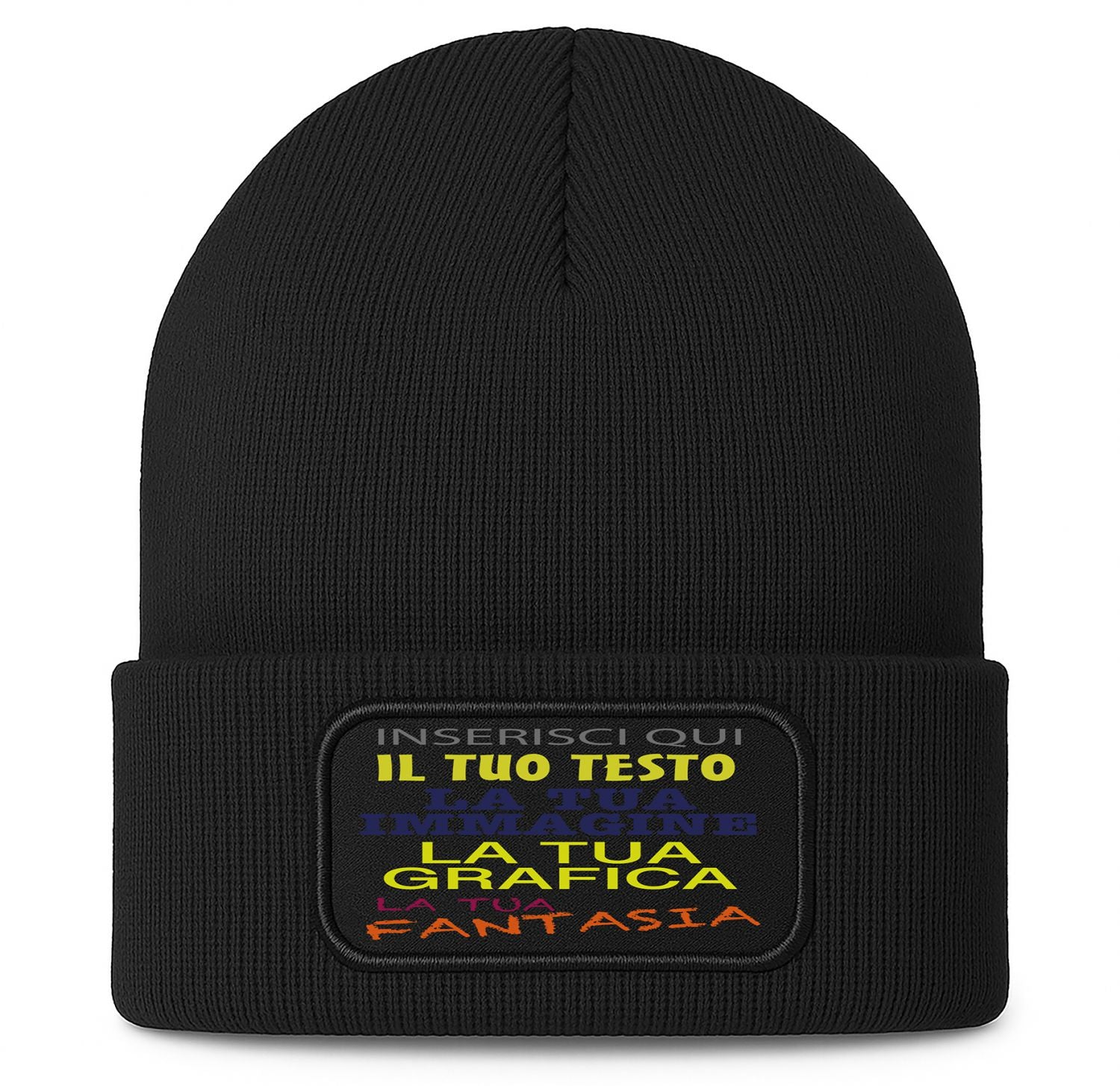 Berretto invernale personalizzabile unisex  cuffia beanie con spazio per logo, nome o grafica  lana acrilico caldo  idea regalo per aziende, eventi e merchandising