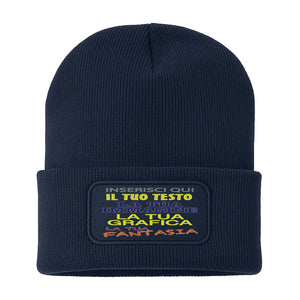 Berretto invernale personalizzabile unisex  cuffia beanie con spazio per logo, nome o grafica  lana acrilico caldo  idea regalo per aziende, eventi e merchandising