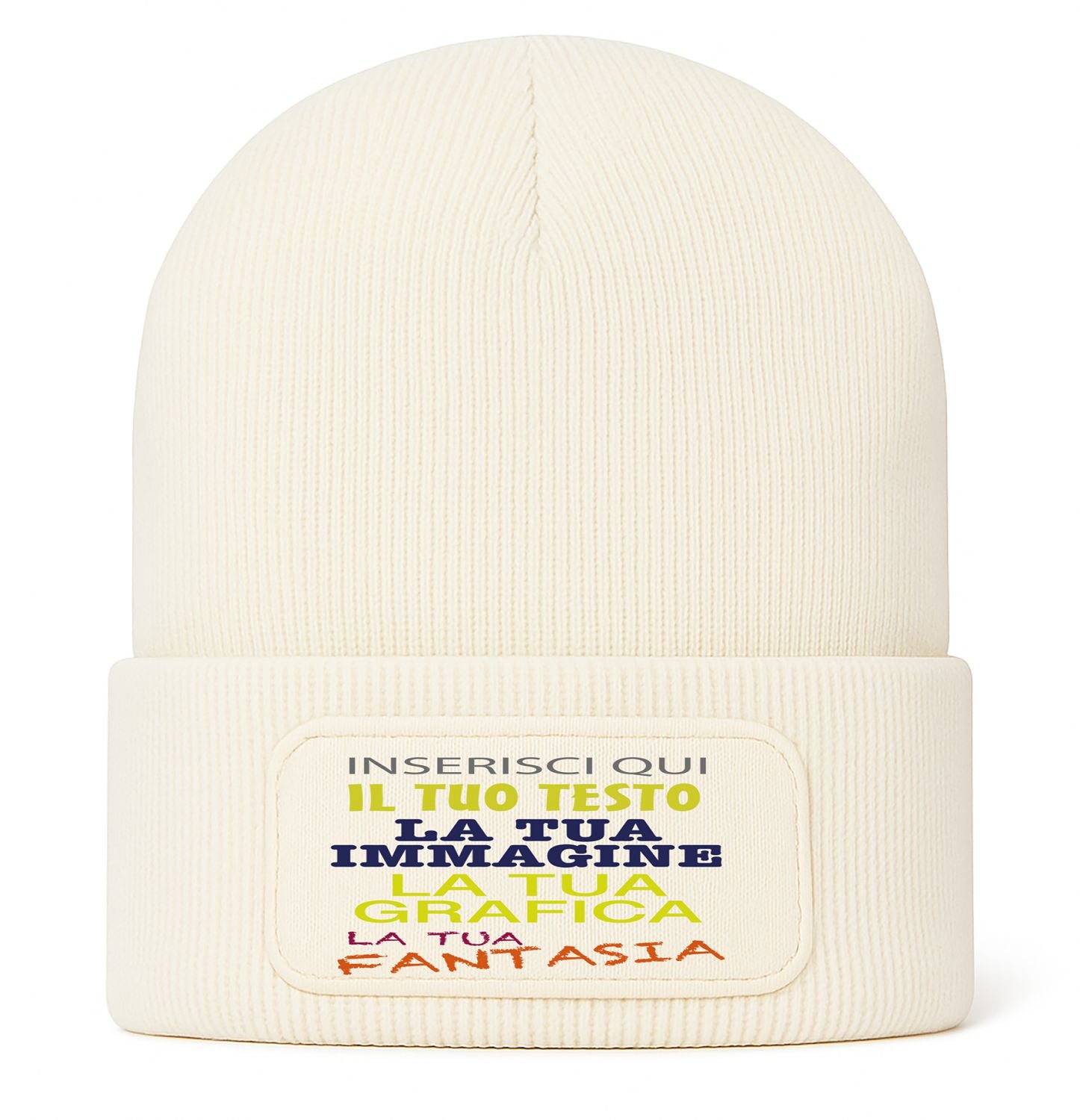 Berretto invernale personalizzabile unisex  cuffia beanie con spazio per logo, nome o grafica  lana acrilico caldo  idea regalo per aziende, eventi e merchandising