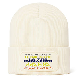 Berretto invernale personalizzabile unisex  cuffia beanie con spazio per logo, nome o grafica  lana acrilico caldo  idea regalo per aziende, eventi e merchandising