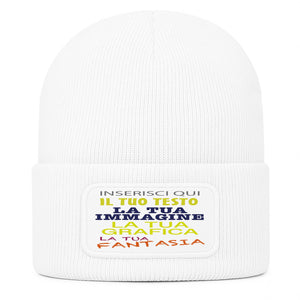 Berretto invernale personalizzabile unisex  cuffia beanie con spazio per logo, nome o grafica  lana acrilico caldo  idea regalo per aziende, eventi e merchandising
