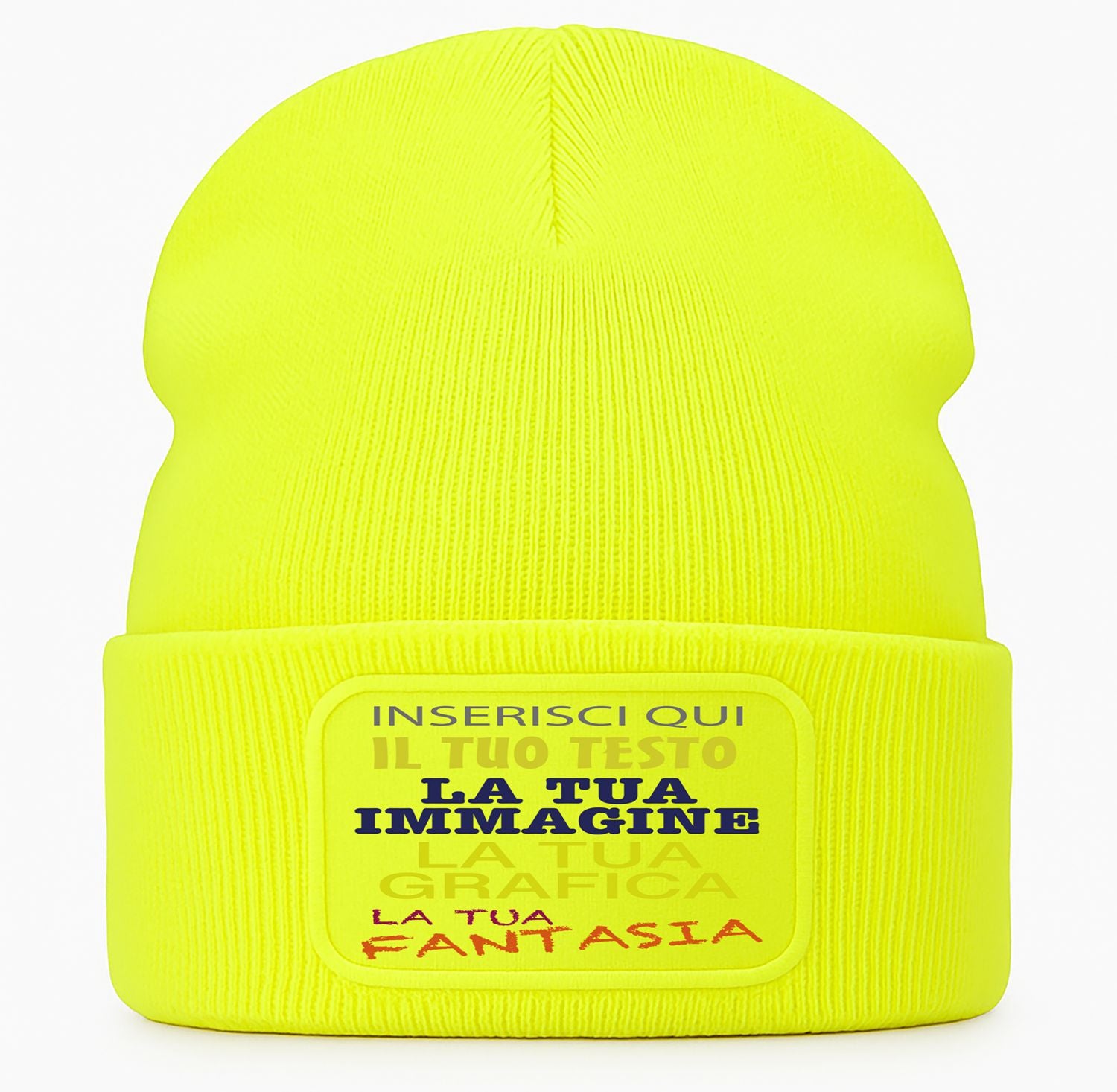 Berretto invernale personalizzabile unisex  cuffia beanie con spazio per logo, nome o grafica  lana acrilico caldo  idea regalo per aziende, eventi e merchandising