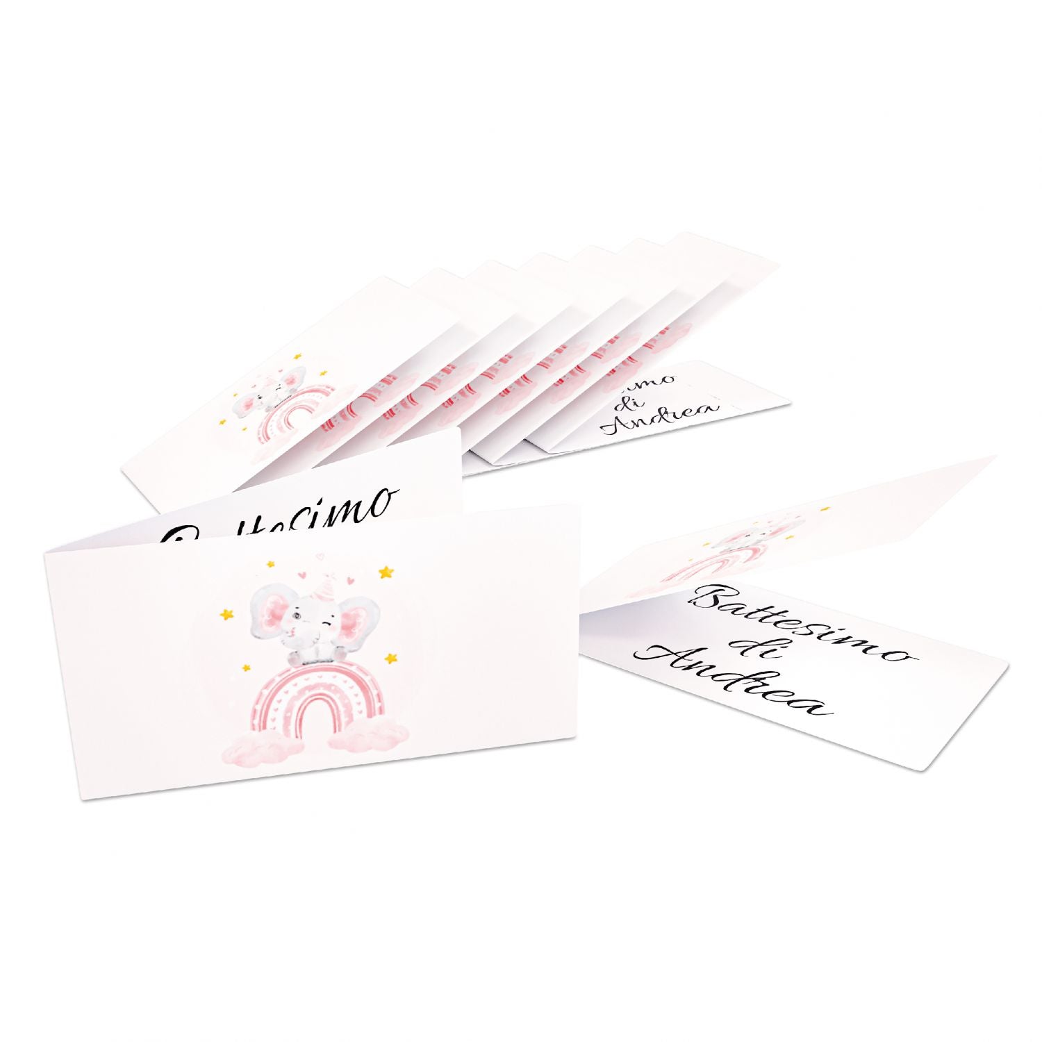 Bigliettino bomboniera personalizzato 96PZ - bigliettino per battesimo e nascita personalizzato - 100% made in italy